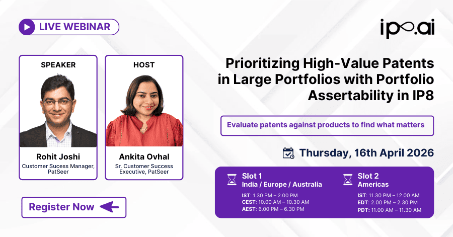 Webinar Prioritizing High-Value Patents in Large Portfolios with Portfolio Assertability in IP8